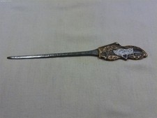  Vintage 1920s/30s Planters Peanut Mr Peanut Enamel Metal Letter Opener picture