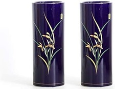 Japanese Vase Buddhist Altar Yamako Ceramic Iris 30cm picture
