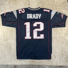 VTG Reebok New England Patriots Tom Brady #12 Blue Jersey Unisex Adult Sz 50 NWT picture