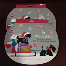 World Market Christmas Scottie Dog Themed Paper Placemat Activity Booklets picture