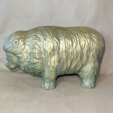 22lbs Vintage Cast Brass Sheep Statue 13” Tall 22” Long picture