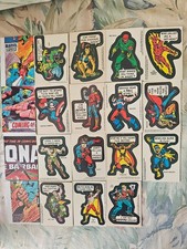 lot of 19 different 1976 topps marvel superheroes 15 stickers 4 puzzle cards... picture