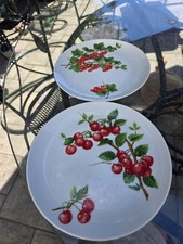 Seymour Mann Red Berry Plates Salad/Dessert Plates 2 pieces picture