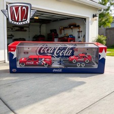 1:64 Cola Livery Auto-Haulers Transporter Trailer Set Alloy Model Car Display picture