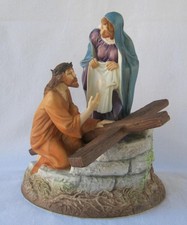 Large Franklin Mint JESUS THE ROAD TO CALVARY Porcelain Statue handpainted picture