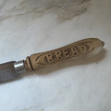 Antique English Hand-Carved Bread Knife 