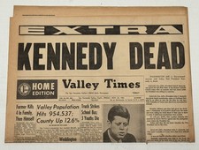1963 JFK Kennedy Dead EXTRA Valley Times Nov 22 Assassination Newspaper 8 Pages picture