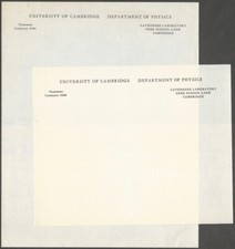 University of Cambridge Department of Physics Original 1950s Printed Stationery picture