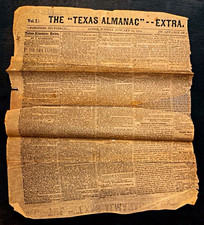 The Texas Almanac Extra Austin Tuesday January 20 1863 Vol. II Newspaper picture