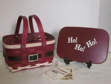 Longaberger 2011 SANTA BELLY LITTLE MARKET Basket + Prot + Lid Christmas Holiday picture
