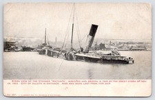 Stern View of Steamer Mataafa Wrecked and Broken in Storm 11/28/1905 Duluth MN picture