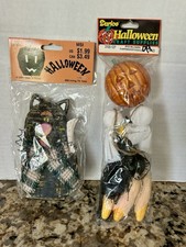Vintage Halloween Craft Supplies Lot Darice MSI 1990s 2001 Pumpkin Ghost Cat picture