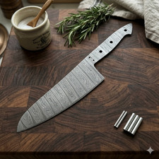 Damascus Chef Knife Blank Blade Full Tang Sanoku DIY  7in picture