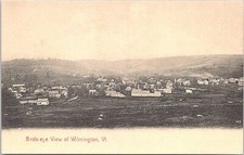 Lithograph Wilmington VT Birdseye Town View early 1900s picture