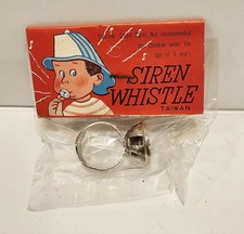 SIREN WHISTLE METAL RING FIREMAN DIME STORE 1960s ORIGINAL IN PACKAGE  picture