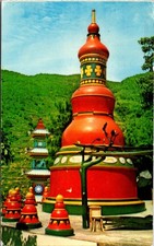 Memorial Shrines To The Ancestors Hong Kong Vintage Postcard Air Mail B54 picture