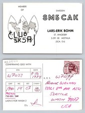 Ham Radio QSL QSO Postcard SM5CAK, Motala, Östergötland, Sweden picture