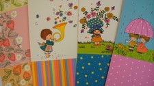 Set of 4 Vintage Greeting cards Carol Cards inc Blank 1960s 1970s Envelope Cards picture