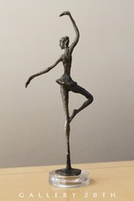 GRACE BRUTALIST BRONZE BALLERINA SCULPTURE VTG GIACOMETTI ERA JERE MID CENTURY picture