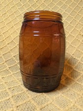 Antique 1882 Globe Tobacco Company Detroit Amber Glass Tobacco Jar 7” picture