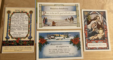 Lot of 4 VTG.  Whitney Postcards Unposted Swedish Christmas & New Year Greetings picture