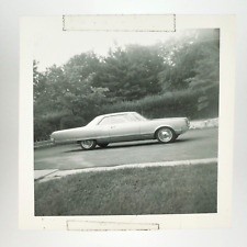 Oldsmobile 98 Driving Up Road Photo 1960s Old Car Automobile Snapshot A4152 picture