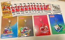 Round 1 x One Piece Promo Cards - Full Set of 10 English & 4 Keychains & MORE picture
