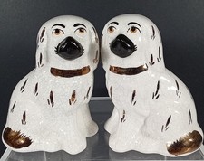 VINTAGE WILLIAM KENT STAFFORDSHIRE WARE MADE IN ENGLAND SPANIEL DOGS PAIR 4