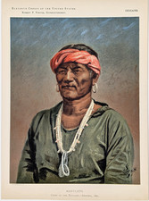 1891 MANULETO - NAVAJO Indian Chief - ARIZONA Original Chromolithograph Print picture