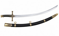 Handmade Ottoman Turkish Style Kilij Sword with Long Curved Blade, Ornate Handle picture