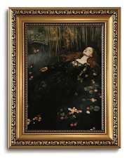 Vintage Gold Framed Ophelia Wall Art Dark Academia Canvas Art Prints picture