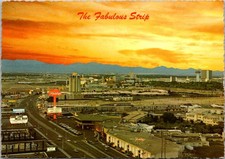 Las Vegas Nevada The Fabulous Strip Sunset View Continental Postcard B414 picture