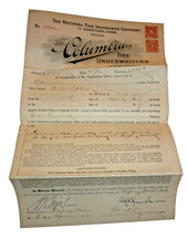 1916 Fire Insurance Policy Document WWI US Documentary Revenue Stamps Weeping WA picture