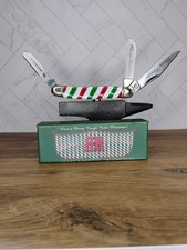 Lot 2 Rough Rider Candy Cane Merry Christmas Folding Pocket Knife RR1411 RR1412 picture