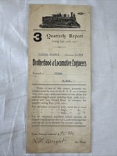 1911 Brotherhood Of Locomotive Engineers Quarterly Report Chama New Mexico Ephem picture