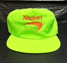Vintage Deadstock Newport Neon Green Orange Embroidered Logo Snapback Hat Cap  picture
