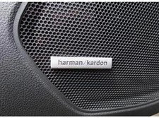 3D Metal Aluminum Speaker Badge Emblem for Harman Kardon Car Audio Chrome 5 pcs picture