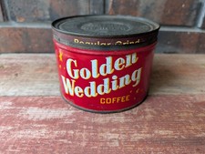 Vintage Golden Wedding 1lb Coffee Tin Kansas City, Mo. picture