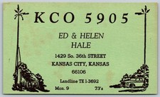 Vintage KCO 5905 ED & HELEN HALE Kansas City Kansas Ham Radio QSL Card B181 picture