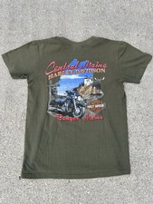 Harley Davidson Bangor Maine T-Shirt Lighthouse/Moose Graphic Size Medium picture