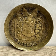 Vintage 1940s German Eisenhut Hotel Rothenburg Bronze Tip Ash Tray Dish WM 4.5 picture
