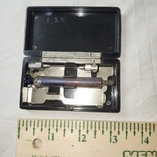 Antique Vtg Medical Yale B-D Lok Hypodermic Needle Syringe Case  picture