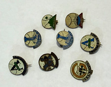 Lot of 7 Vintage CubanStyle Enamel Pinback Lapel Pins  Rare sport memorabilia picture