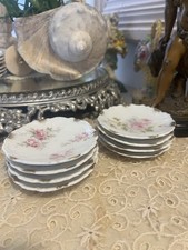 8 Antique Butter Pats Sweet Pink Roses And More With Gold Trim picture