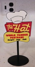 The Hat World Famous Pastrami Restaurant Mini Sign Diorama Display 6.5 inch Tall picture