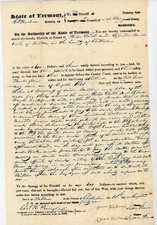 1841 Vermont Writ Chittenden Co. Milton Woodruff v Phelps Smith Sylvester Ward picture