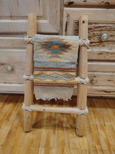 Western Native American Art Kiva Mini Ladder And Weaved Rug Old West Decor  picture