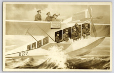 RPPC WWI German Soldiers Photo Collage Montage Dornier Delphin Seaplane 1922 UNP picture