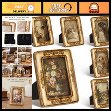 6 Pcs Small Vintage Rectangular Picture Frames 2.5x3.5 Wallet Size Decor picture