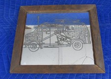 OLD ETCHED CHOPPER MOTORCYCLE CHEVY VAN MIRROR SIGN HARLEY KNUCKLEHEAD PANHEAD picture